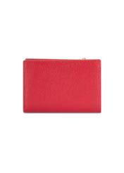 Red leather women's wallet PORES-0980R-4B(W26), product view from the back on a white background.