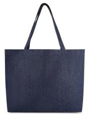 TOREN-0334-7H(W26) denim shopper bag, back view of the product on a white background.
