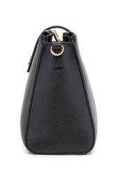 Leather black shoulder bag TORES-1275-9I(W26) - close-up detail, on white background.