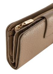 Women's beige leather wallet PORES-0896-80(W24)-08