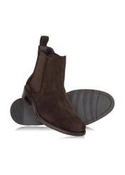 Brown leather men's slippers BUTYM-0440-89(Z23)-04