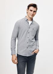 Gray cotton men's shirt KOSMT-0299-91(Z24)