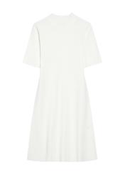 Cream women's dress SUKDT-0243-12(Z25), front product view on white background.