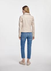 Beige leather biker jacket for women KURDS-0539-2850(W25)-07