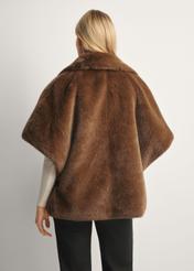 Brown women's vest KAMDP-0007-1H(Z26), product view from the back on the model, half of the silhouette visible.