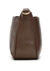 Brown women's shoulder bag TOREC-1245-1H(Z26), product view from the side on a white background.