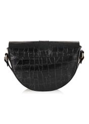 Women's leather messenger bag TORES-0707F-9G(W26), back view on white background.