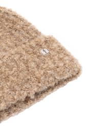 Light brown women's hat with a wool blend (CZADT-0228-1G(Z26)), close-up of product detail on a white background.