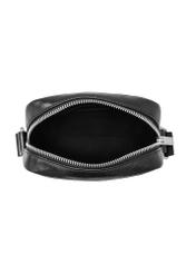 Black leather men's bag TORMS-0505-99(W26), product view inside on white background.