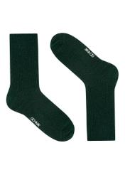 Green shiny women's socks SKADT-0074-51(Z25), product view without packaging on white background.