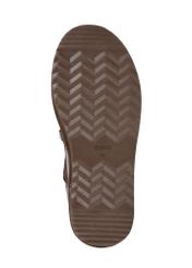 Chocolate women's snow boots BUTYD-1221-1I(Z26), view of the sole of the product on a white background.