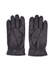 Men's leather gloves with wool lining REKMS-0092-99(Z26), back view of the product on a white background.
