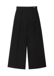 Black women's wide leg pants SPODT-0130-99(Z26), front product view on white background.