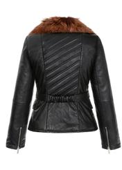 Women's leather jacket with belt KURDS-0251-2038(Z20)-06