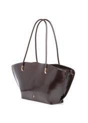 Brown women's shoulder bag TOREC-1237-1I(W26), diagonal product view on a white background.