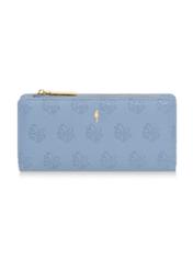 Large blue ladies wallet with embossing POREC-0320-61(W23)-01