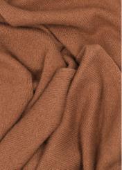 Women's cashmere scarf in camel color SZADT-0093-1D(Z26) - close-up of detail, on white background.