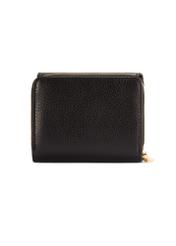 Black leather women's wallet with RFID protection PORES-0825RFID-99(Z25), product view from the back on a white background.