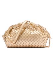Leather gold braided women's handbag TORES 1291-2X(W26) - front product view, on a white background.