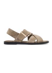Women's suede sandals in cool beige BUTYD-1238-1K(W26)