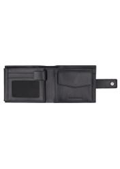 Black men's leather wallet PORMS-0717-99(Z26) - product view from above, on white background.