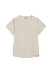Light beige linen women's T-shirt TSHDT-0156-1A(W26)