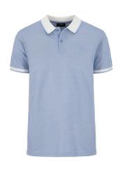 Men's blue polo shirt POLMT-0072-61(W24)-03