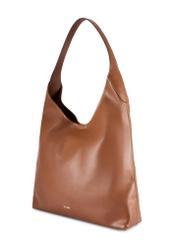 Large women's handbag in cognac color TOREC-1199-1F(W26), diagonal product view on a white background.