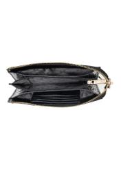 Black large croco leather handbag TORES-1132-9G(Z26) - product view from above, on white background.