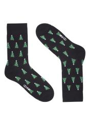 Two-pack of men's long Christmas socks ZESMT-0069-00(Z26), front product view on white background.