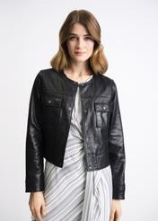 Women's leather transitional jacket KURDS-0346-1202(W22)-02