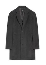 Men's graphite wool coat PLAMT-0006-96(Z25), front product view on white background.