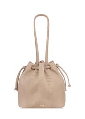 Beige ribbed bag for women TOREC-0609-81(W22)-01