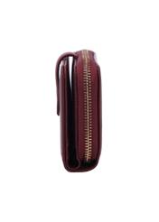 Burgundy large women's wallet POREC-0444-4D(Z26) - side view of the product, on a white background.
