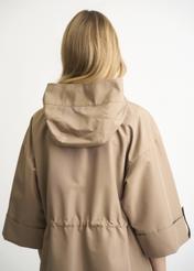 Beige women's oversize jacket KURDT-0295-81(W22)-05