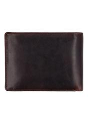 Brown leather men's wallet PORMS-0727-1I(Z26), rear view on a white background.