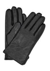 Men's leather gloves in black REKMS-0009A-99(Z26), front product view on white background.
