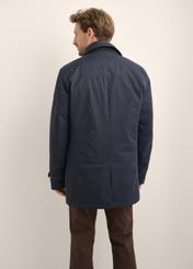 Dark navy men's winter jacket KURMT-0438-7E(Z26), product view from the back on the model. Half of the silhouette visible.