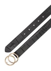 Black croco leather women's belt PASDS-0172D-97(Z24)