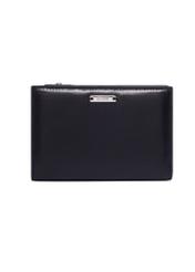 Black leather women's wallet PORES-0998-99(Z26), front product view on white background.