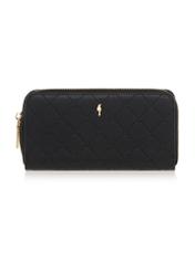 Large black ladies wallet with embossing POREC-0350-99(Z24)-01