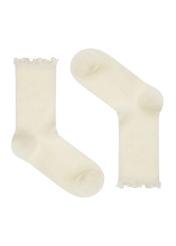 Cream women's socks with frill SKADT-0060A-12(Z23)-01