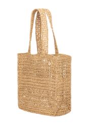 Women's straw handbag in natural beige color TOREC-1221-1E(W26), diagonal product view on a white background.