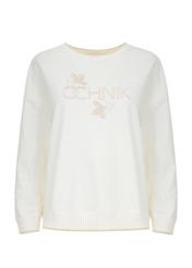 Cream women's sweatshirt with OCHNIK logo BLZDT-0076-11(Z22)-04