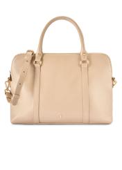 Beige women's laptop bag TOREC-1130-1A(W26) - front product view, on white background.