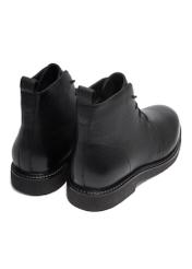 Men's black leather ankle boots BUTYM-0545-99(Z26), product view from the back on a white background.