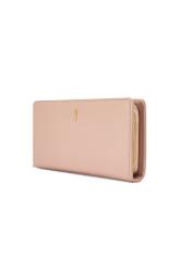 Pink large wallet with decorative handle POREC-0417-31(Z25), diagonal product view on white background.