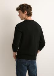Black men's sweater SWEMT-0217-99(Z26), product view from the back on the model, on a light background.