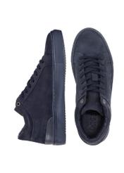 Men's navy blue leather sneakers BUTYM-0449-69(Z23)-05