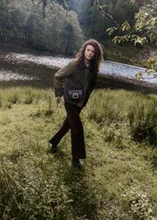 Women's khaki jacket KURDT-0665-8B(Z26)